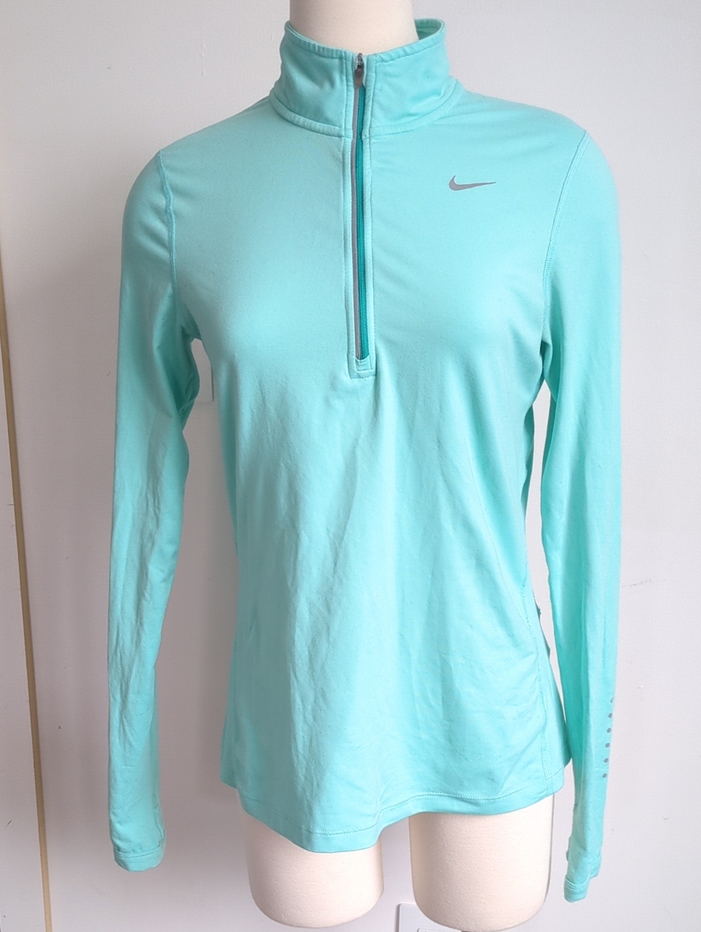 Nike Women's Long-Sleeve Half-Zip Top in Aqua Blue